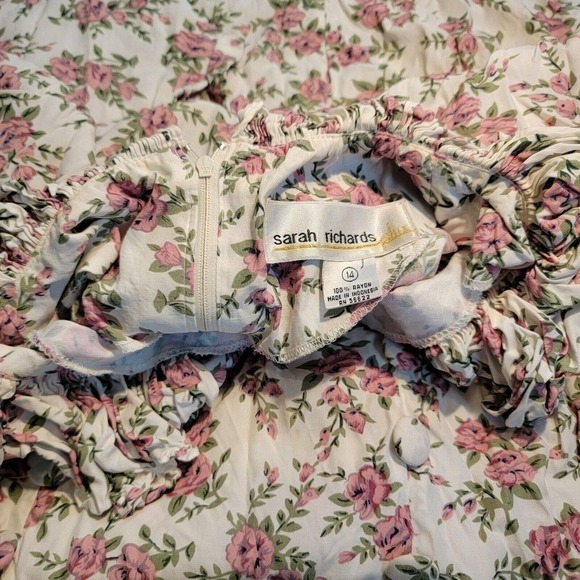 Vintage 90s Sarah Richards Romantic Lace Floral Prairie Boho Modest Dress 9/10 - Picture 2 of 4